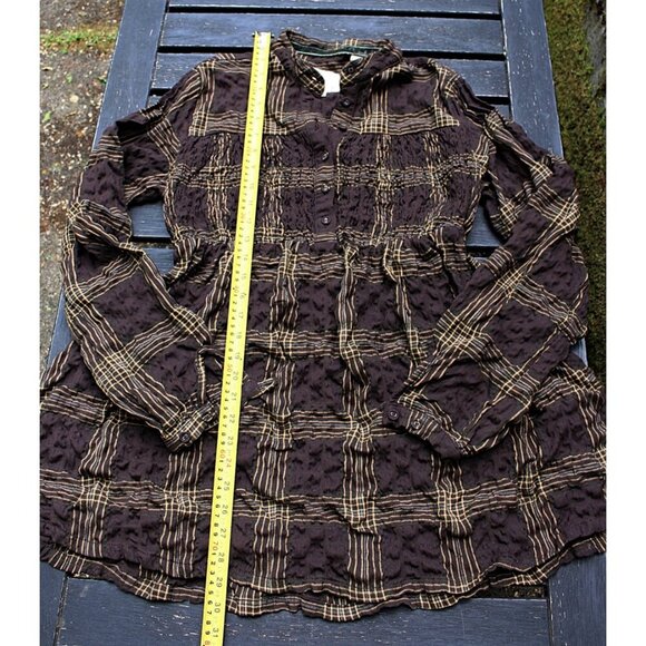 Timberland - Heavyweight Smock Front Tunic in Brown Plaid, size Large - Picture 9 of 13